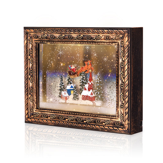 Varmax Photo Frame Christmas Snow Globe, Christmas Picture Frame with Snowflake