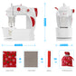 KPCB Tech Mini Sewing Machine for Kids or Beginners with Fabrics Materials (Red)
