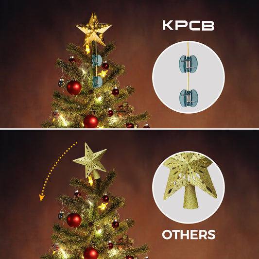 Christmas Tree Topper Snowstorm Projection with Gold Metallic Surface