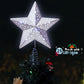 Christmas Tree Toppers 25 LEDs Lighted Christmas Decorations 9.4 inches, Silver