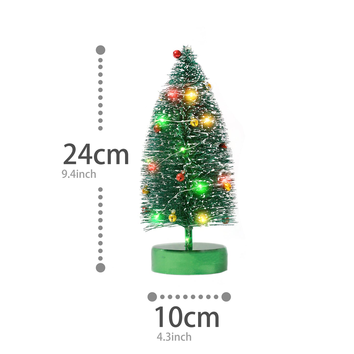 Christmas Tree Pre-lit MiniGlitter Tabletop Tree 9.4'' (Green)